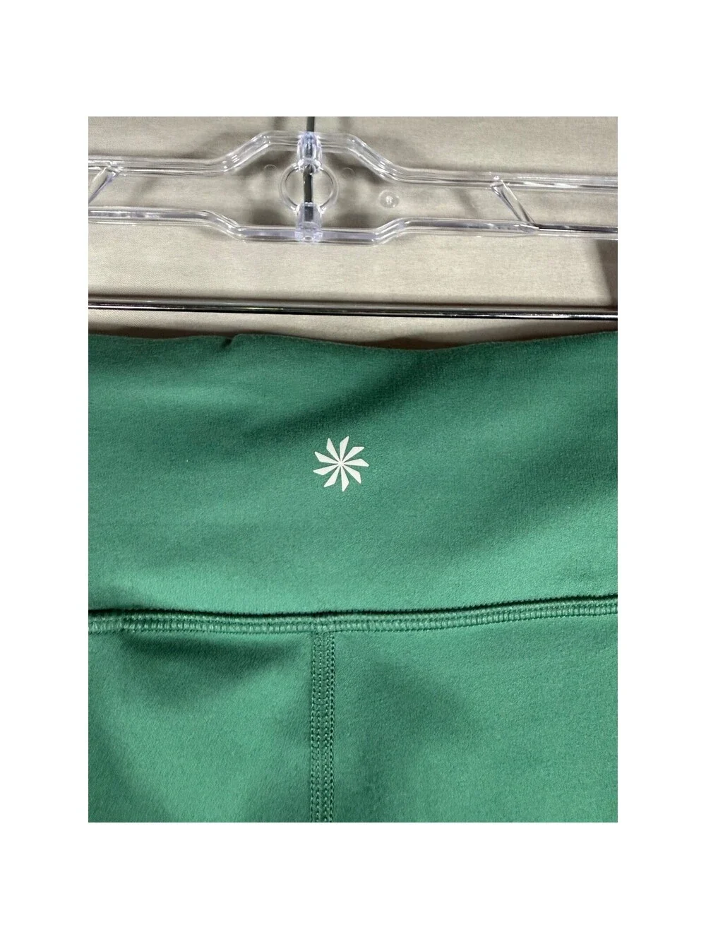 Athleta Girl High Rise Chit Chat Split Flare Leggings Green White Piping XL 14